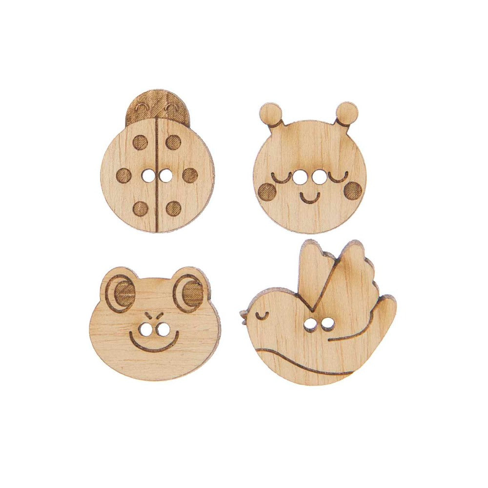 Rico Wooden Buttons Animals 2
