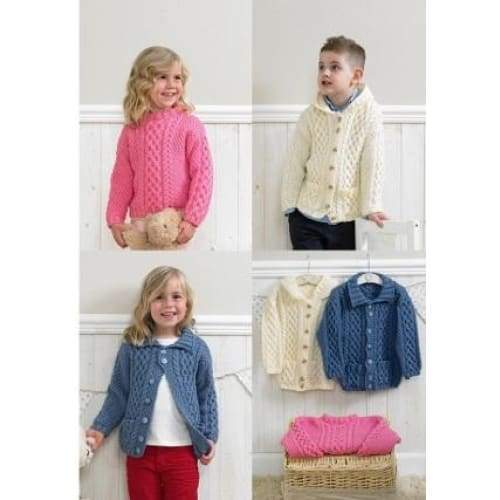 Stylecraft Patterns Stylecraft Kids Aran Jacket and Sweater Knitting Pattern 4205