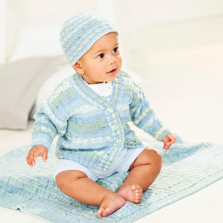 Stylecraft Patterns Stylecraft Kids Cardigan, Hat and Blanket DK Knitting Pattern 9845