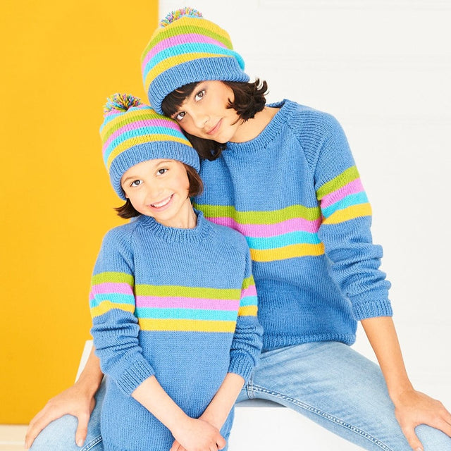 Stylecraft Patterns Stylecraft Ladies and Girls Sweater and Hat DK Knitting Pattern 9762