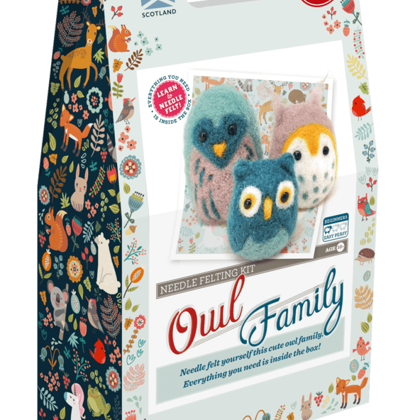 The Crafty Kit Company Craft Owl Family Needle Felting Kit