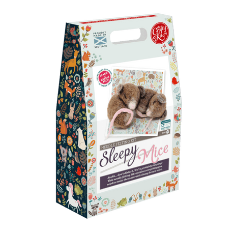 The Crafty Kit Company Craft Sleepy Mice Needle Felting Kit