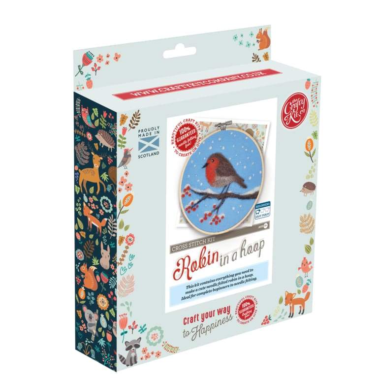 The Crafty Kit Company Craft The Crafty Kit Company Robin in a Hoop Needle Felting Kit