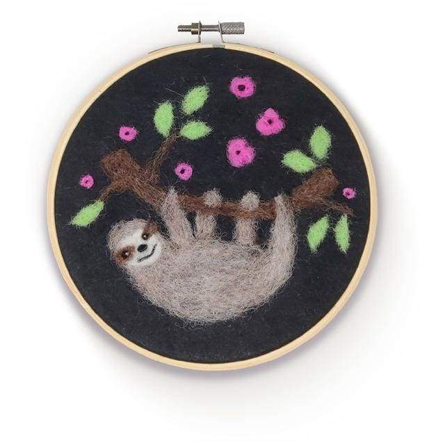 The Crafty Kit Company Craft The Crafty Kit Company Sloth in a Hoop Needle Felting Kit