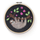 The Crafty Kit Company Craft The Crafty Kit Company Sloth in a Hoop Needle Felting Kit