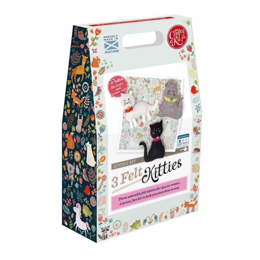 The Crafty Kit Company Craft The Crafty Kit Company Three Felt Kitties Sewing Kit