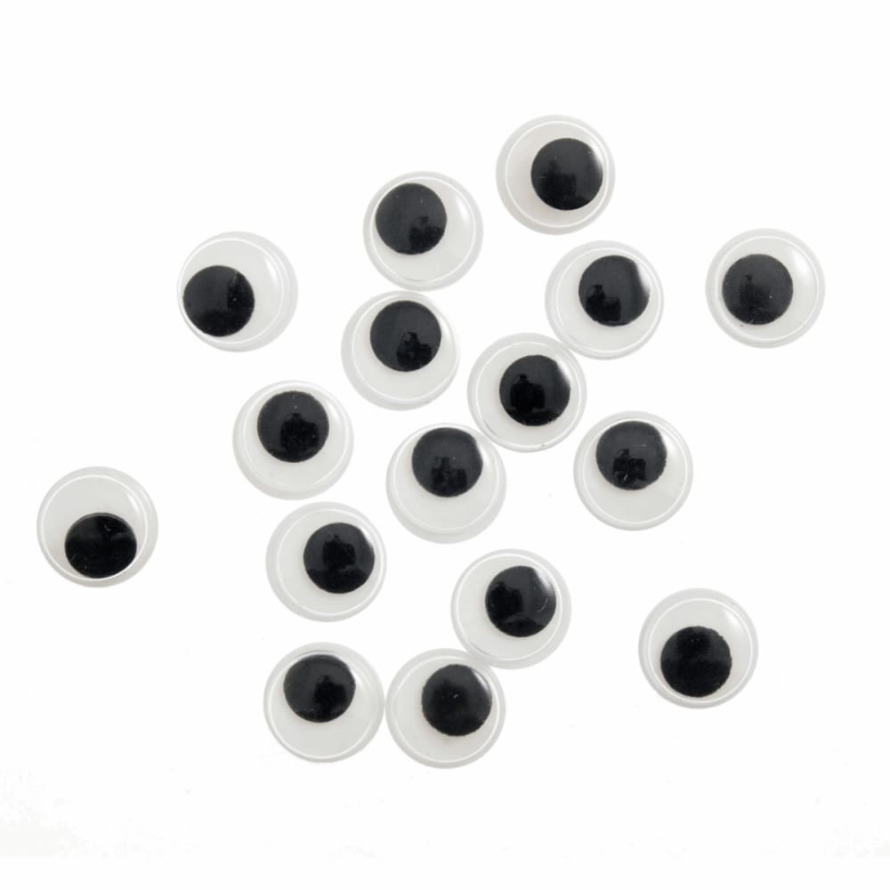 Trimits Haberdashery Glue on Google Eyes 10 mm Black Pack of 16 (CB008) Safety Eyes for Toy Making