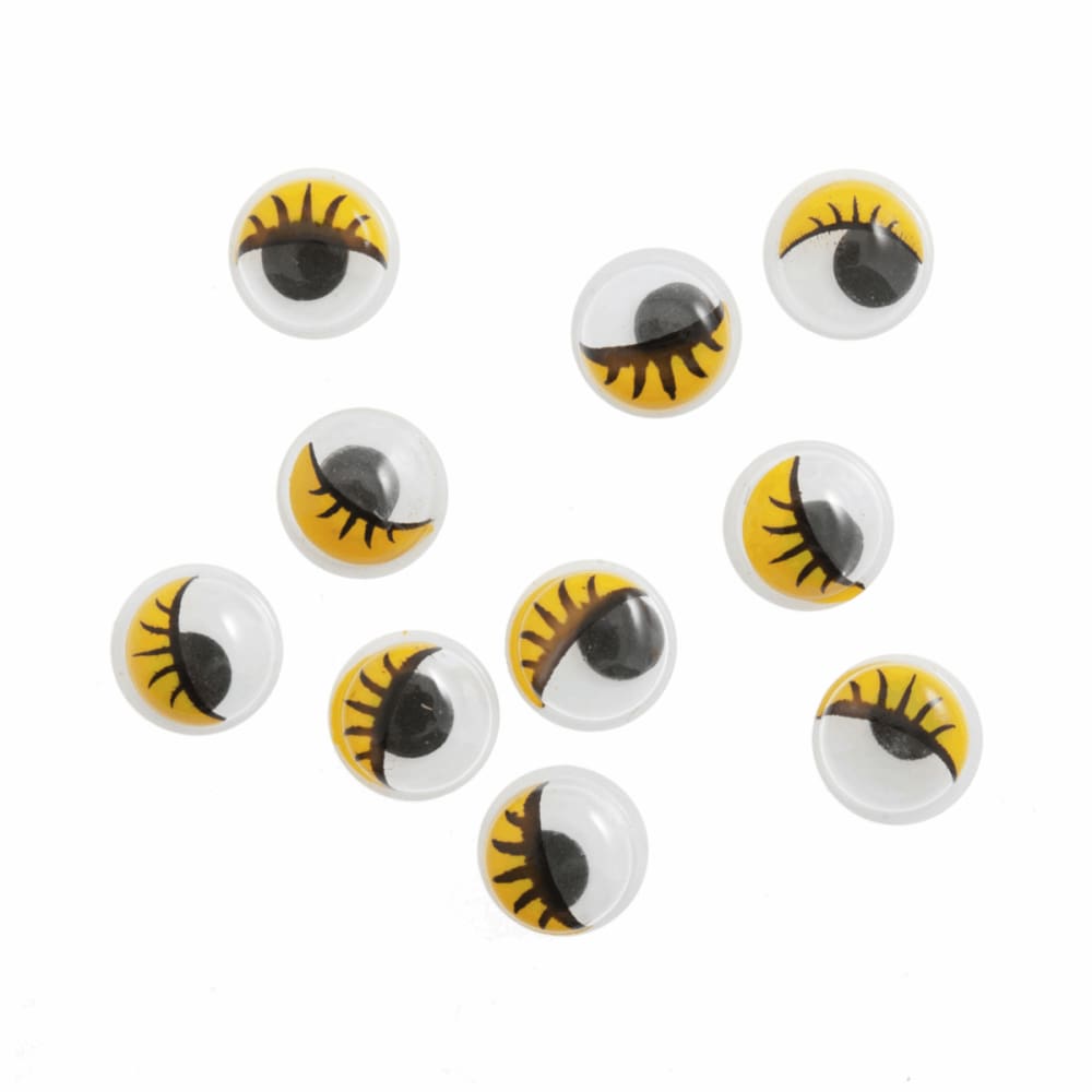 Trimits Haberdashery Stick on Eyes Yellow 10 mm Pack of 10 CB007 Safety Eyes for Toy Making