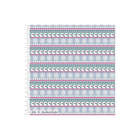 Woodland Border Christmas Fabric