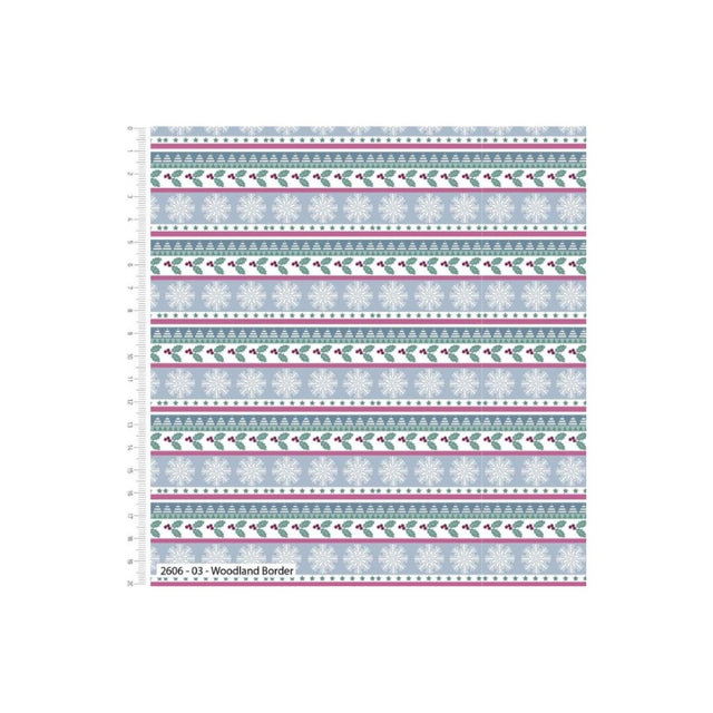 Woodland Border Christmas Fabric