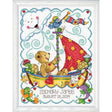 Wool n Stuff Craft Sail Away Baby Birth Record Counted Cross Stitch Kit-11"X14" 14 Count