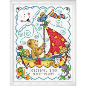 Craft Sail Away Baby Birth Record Counted Cross Stitch Kit