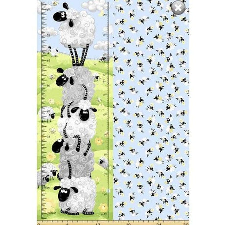 Wool n Stuff Fabric Sheep Height Panel (SB20050-210) Susybee Textiles Lewe the Ewe Fabric