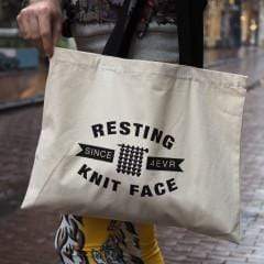 Wool n Stuff Ltd Accessories Resting Knit Face Tote Bag
